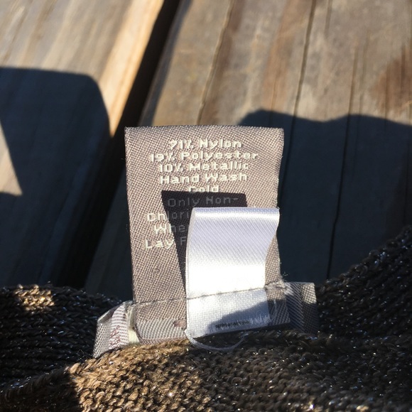 Ann Taylor tan shimmer button cardigan sweater - Picture 5 of 6